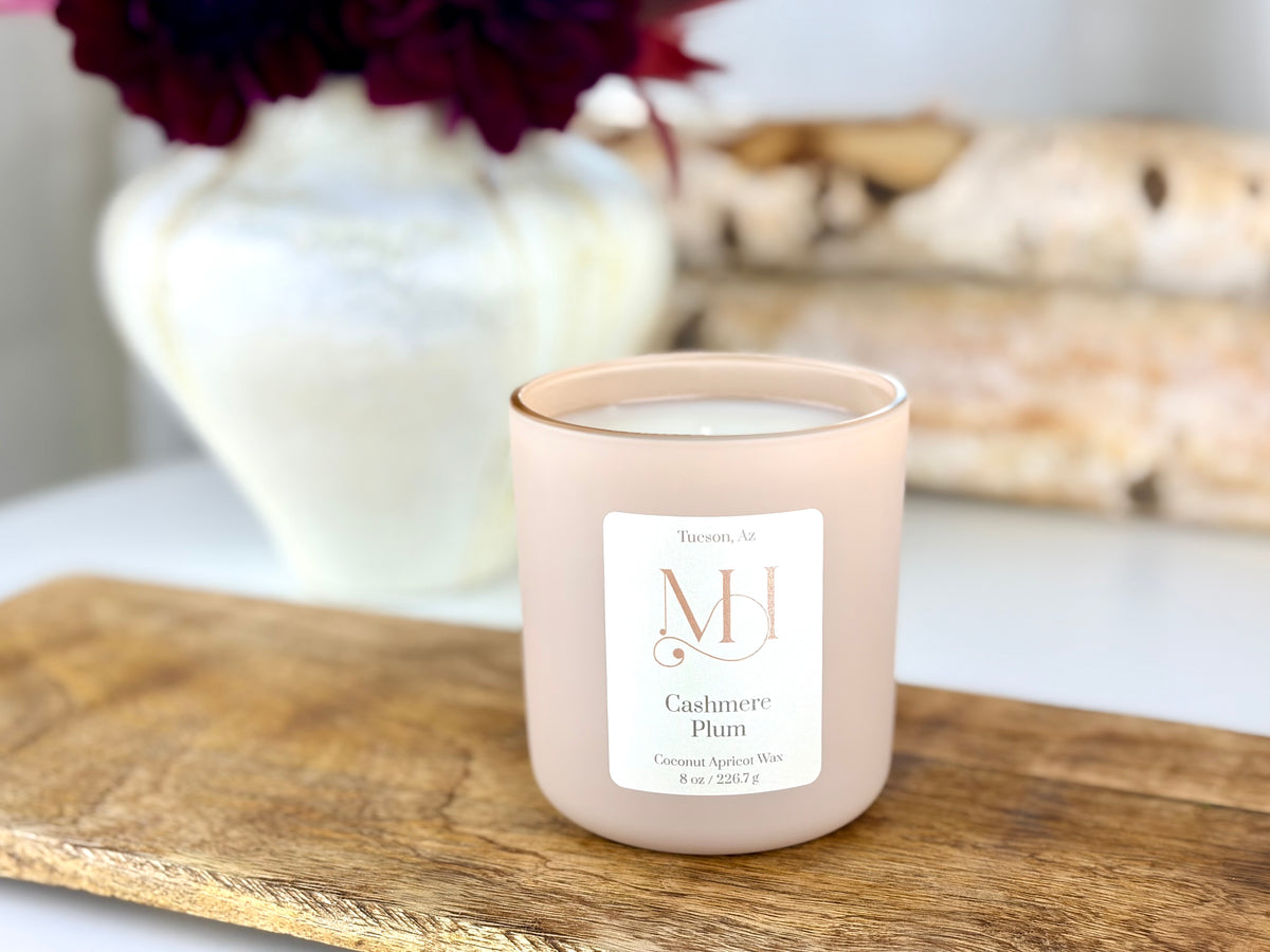 Cashmere Plum Luxury Candle | Matte Blush Vessel | 8 oz