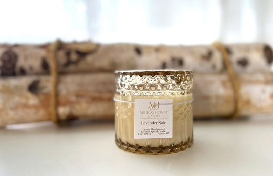 Lavender Noir Luxury Candle | Vintage Glass Vessel | 7oz