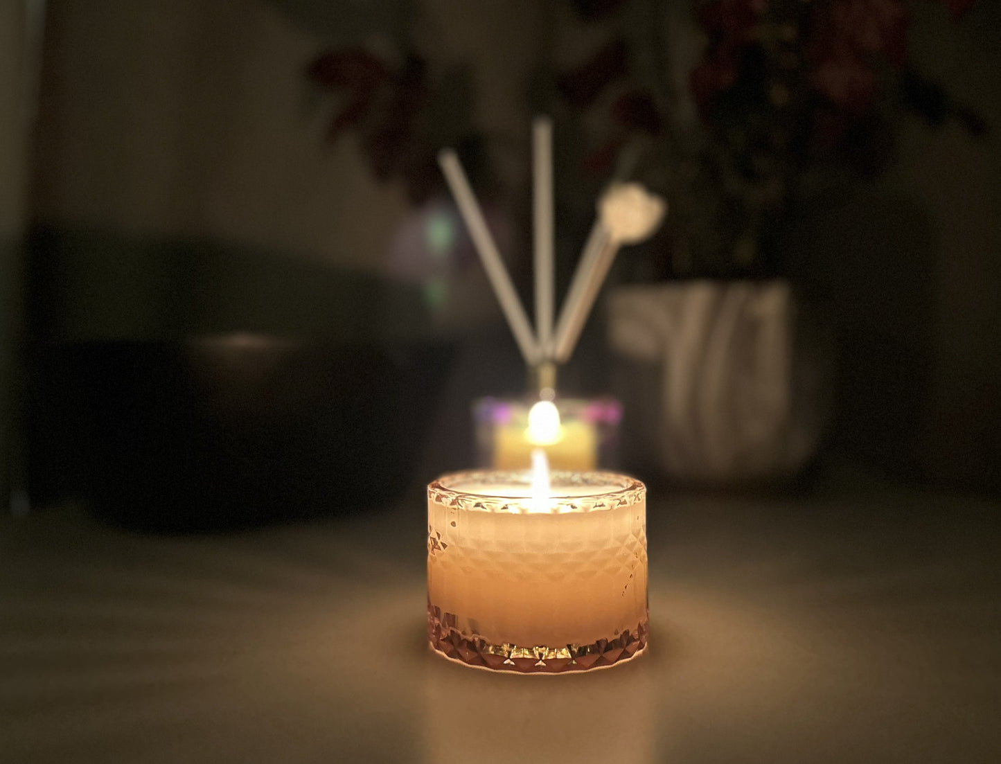 Lavender Noir Luxury Candle | Vintage Glass Vessel | 28hr Burn