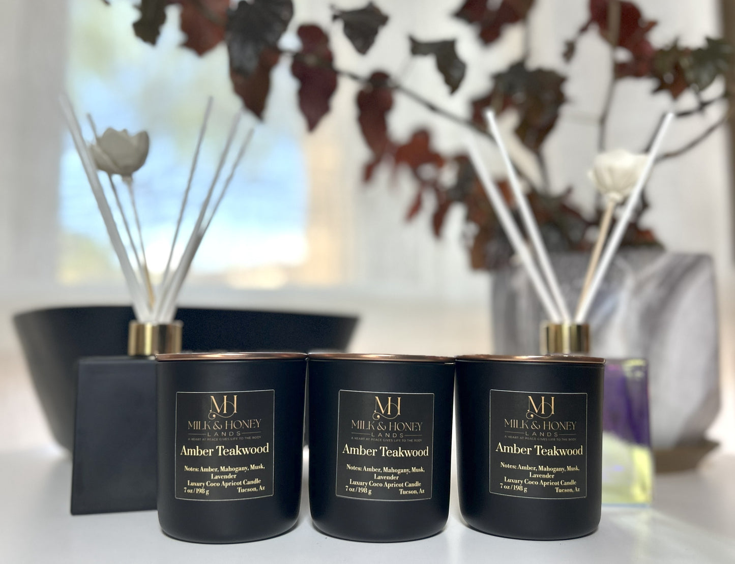 Amber Teakwood Luxury 8.5 oz Candle