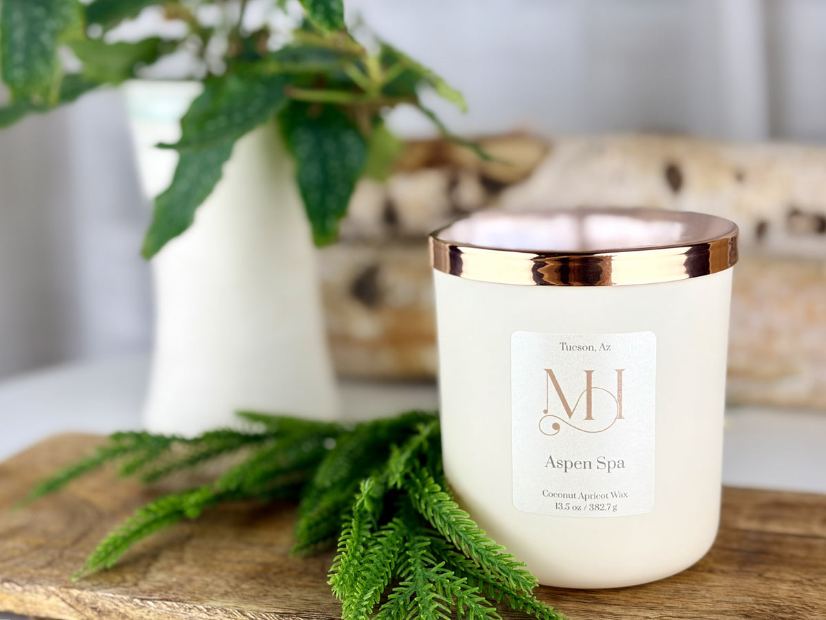 Aspen Spa Luxury Candle | Matte Ivory Vessel | 13.5oz Double-Wick