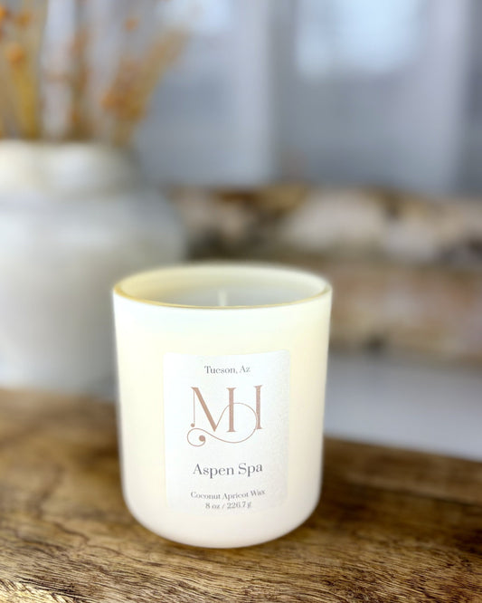 Aspen Spa Luxury Candle | Matte Ivory Vessel | 8 oz