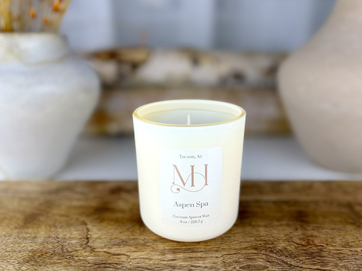 Aspen Spa Luxury Candle | Matte Ivory Vessel | 8 oz