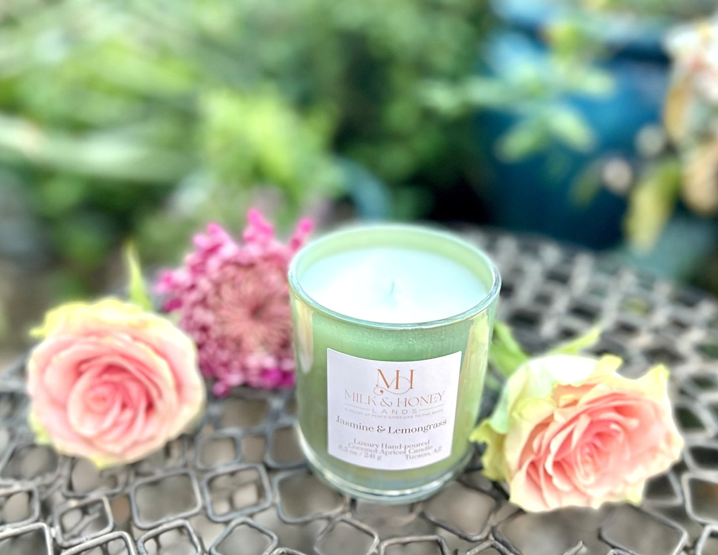 Jasmine Lemongrass Candle 8oz | Natural Spa Aromatherapy