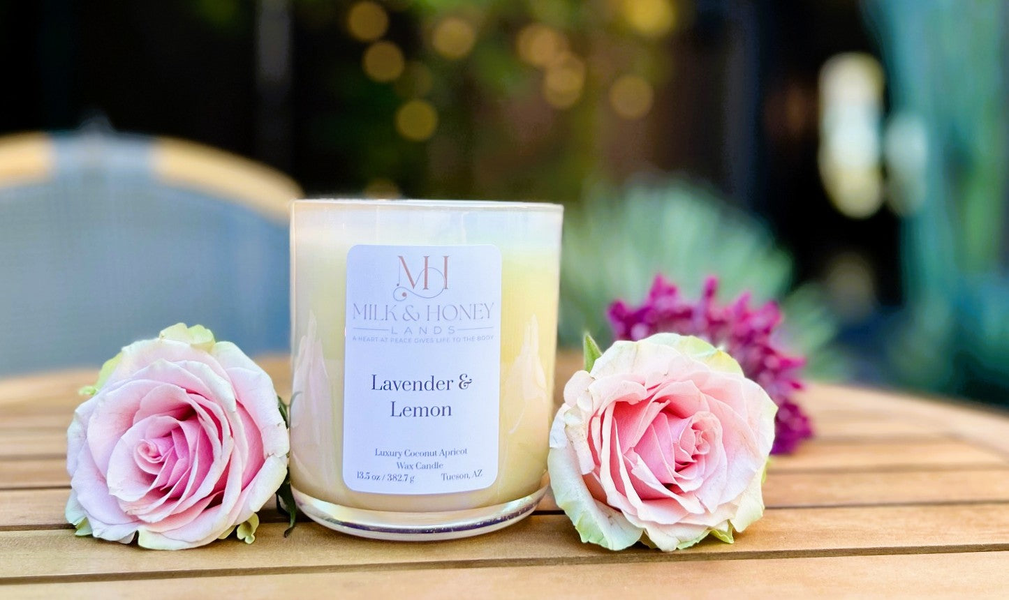 Lavender & Lemon | Refreshing & Calming Aromatherapy | 13.5 oz Double-Wick Candle
