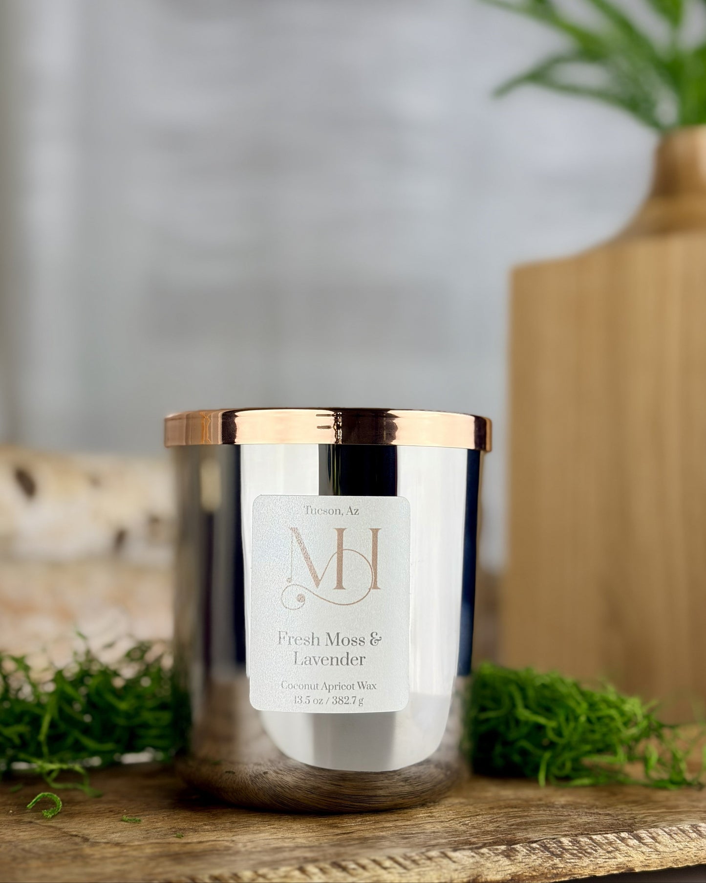 Fresh Moss & Lavender Luxury Candle | Premium Fragrance | 13.5oz Wood-Wick
