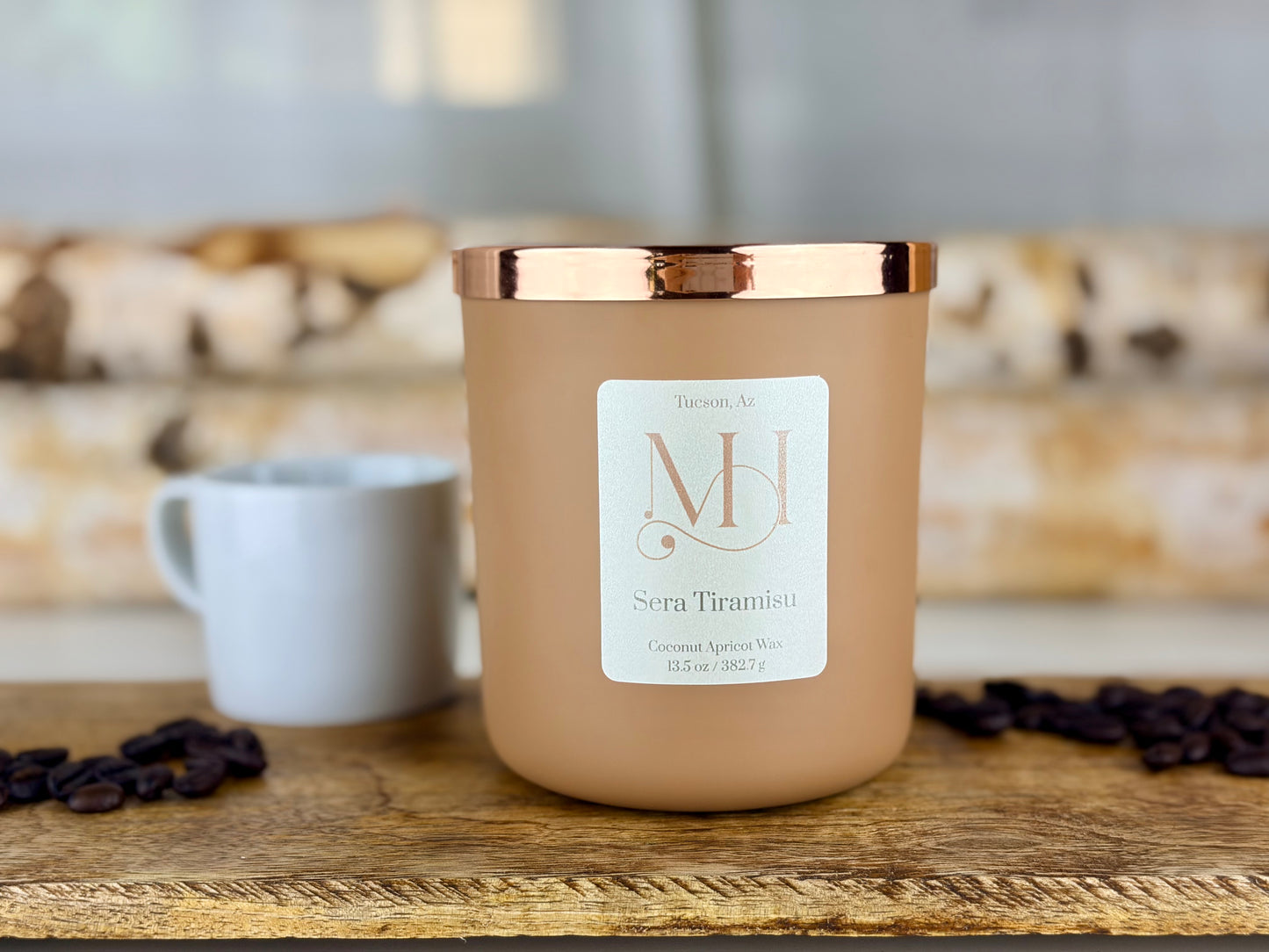 Sera Tiramisu Luxury Candle | Matte Mocha Vessel | 13.5oz Double-Wick