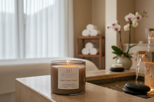 Vetiver & Violet | Relaxing Aromatherapy | 12 oz Double-Wick Candle