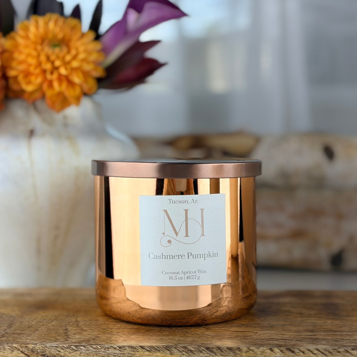 Cashmere Pumpkin Luxury Candle | Copper Vessel | 16.5oz Triple-Wick