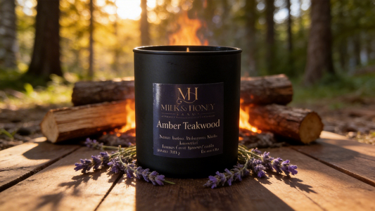 Amber Teakwood Luxury 8.5 oz Candle