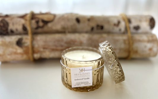 Ambered Vanille Luxury Candle | Vintage Glass Vessel | 7oz