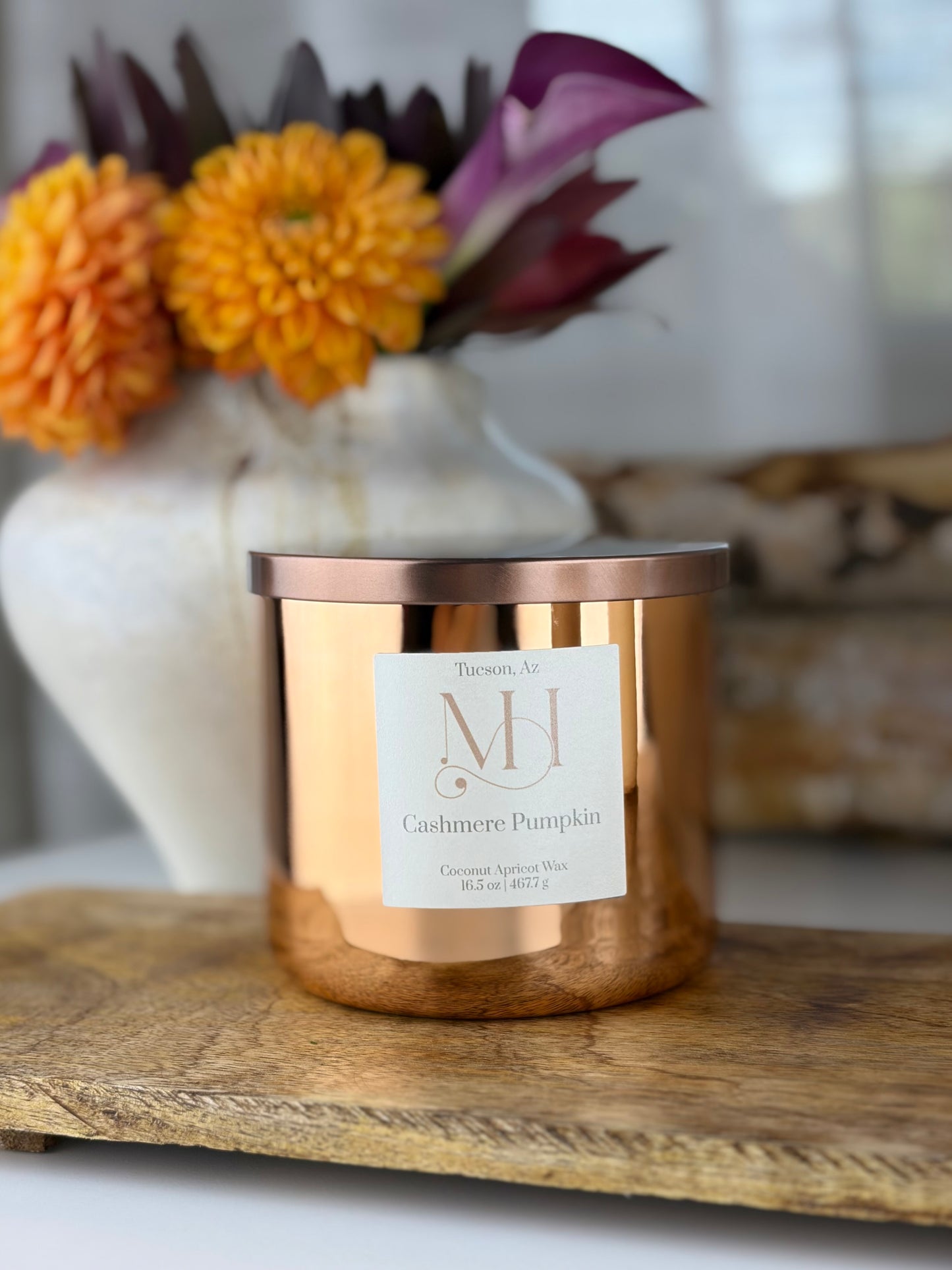 Cashmere Pumpkin Luxury Candle | Copper Vessel | 16.5oz Triple-Wick