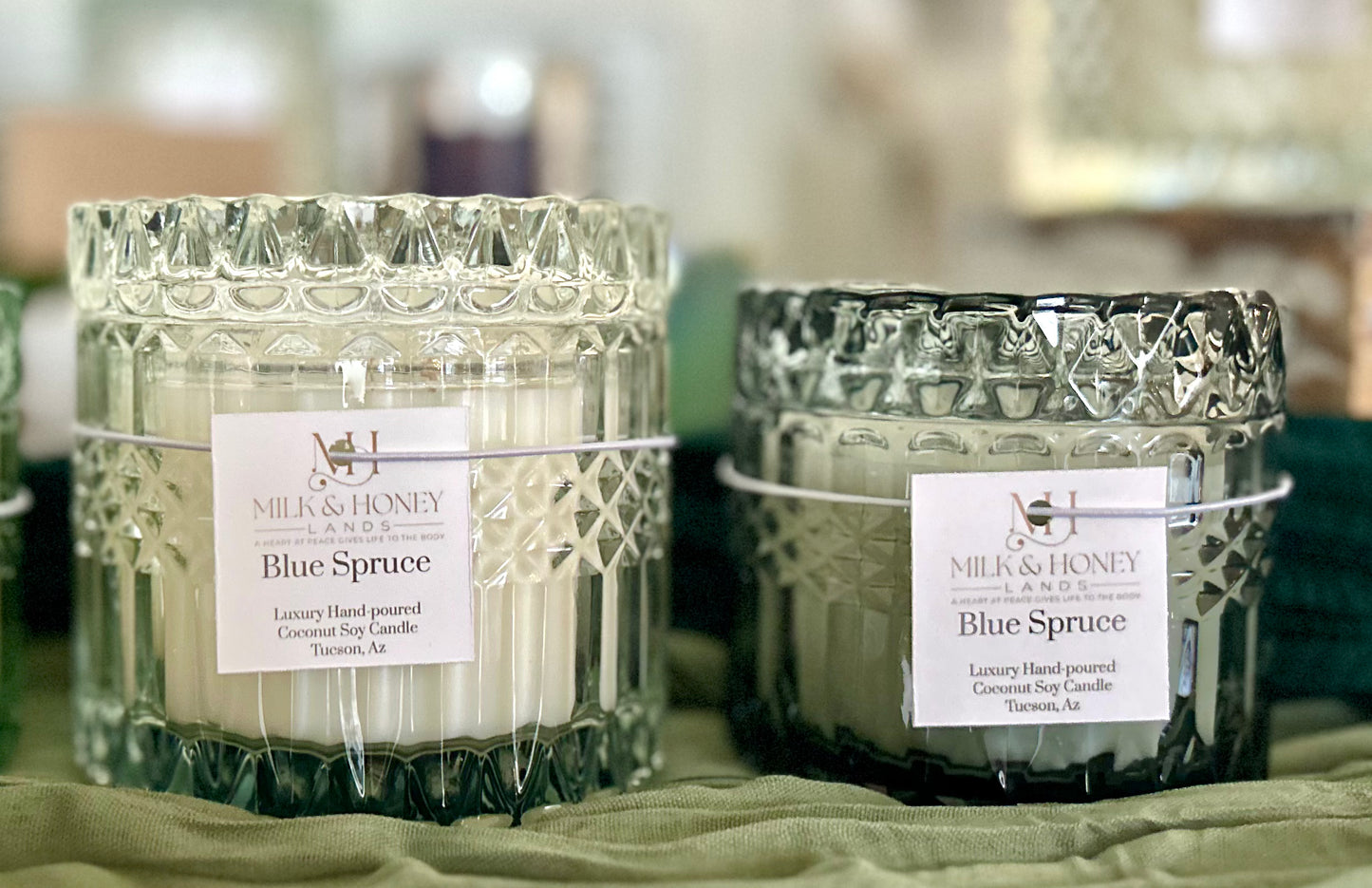 Blue Spruce Vintage Glass Vessel