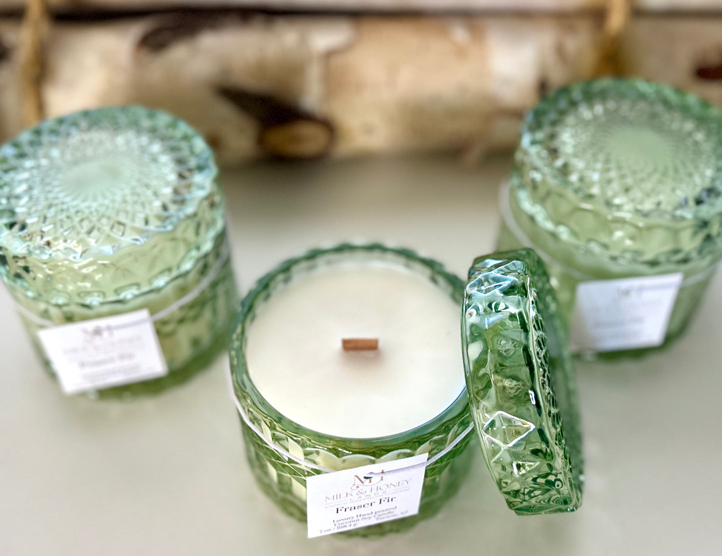 Fraser Fir in Vintage Glass Vessel