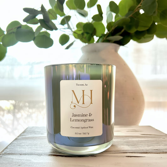 Jasmine & Lemongrass | Restorative Aromatherapy | 13.5 oz Double-Wick Candle