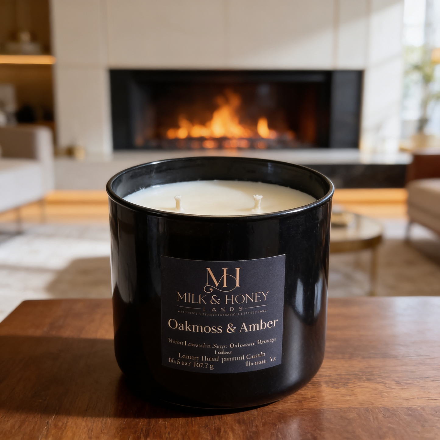 Oakmoss & Amber | Grounding Aromatherapy | 16.5 oz Double-Wick Candle