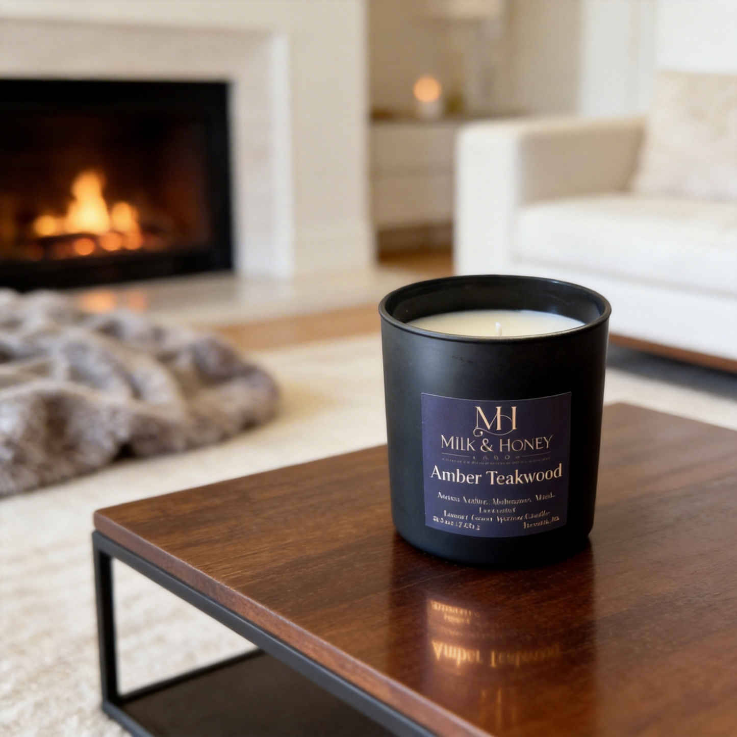 Amber Teakwood Luxury 8.5 oz Candle
