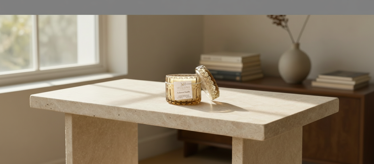 Ambered Vanille Luxury Candle | Vintage Glass Vessel | 28hr Burn