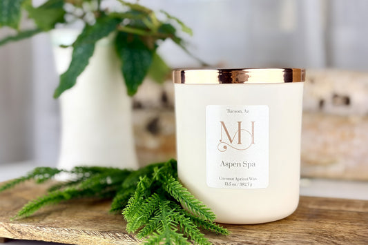Aspen Spa Luxury Candle | Matte Ivory Vessel | 13.5oz Double-Wick
