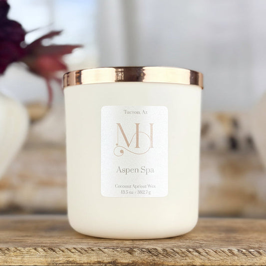 Aspen Spa Luxury Candle | Matte Ivory Vessel | 13.5oz Double-Wick
