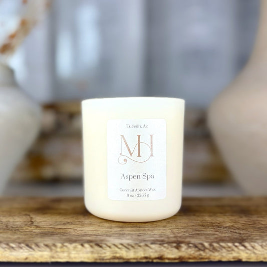 Aspen Spa Luxury Candle | Matte Ivory Vessel | 8 oz