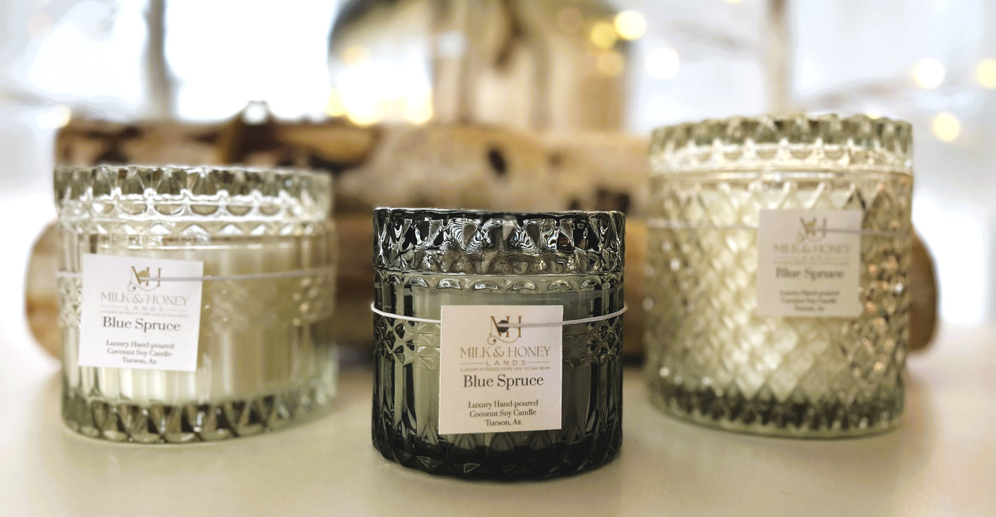 Blue Spruce Vintage Glass Vessel