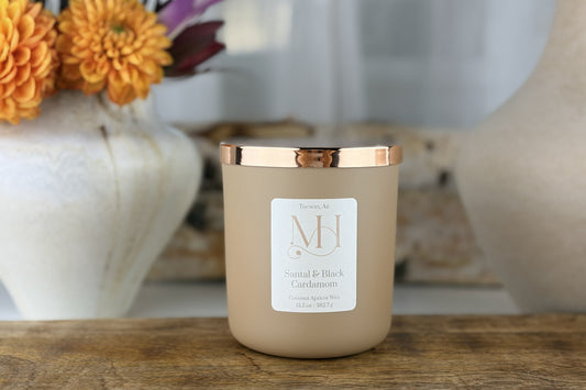 Santal & Black Cardamom Luxury Candle | Premium Fragrance | 13.5oz Double-Wick