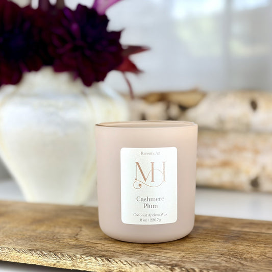 Cashmere Plum Luxury Candle | Matte Blush Vessel | 8 oz