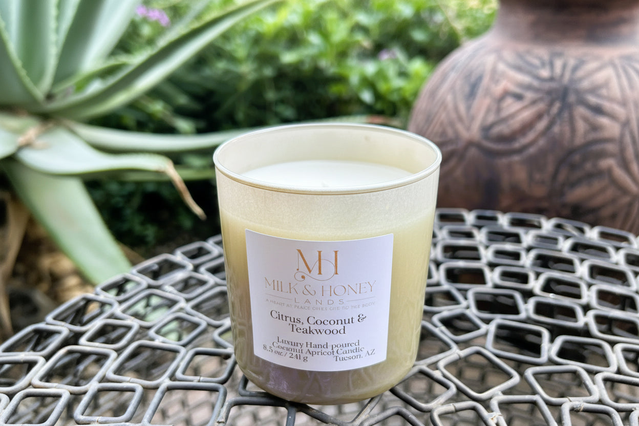 Coconut, Citrus & Teakwood | Energizing Aromatherapy | 8.5 oz Luxury Candle