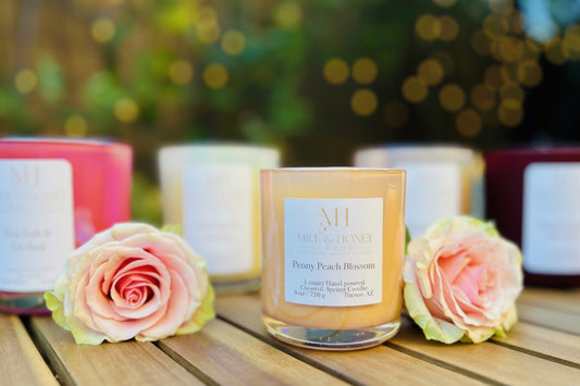 Peony Peach Blossom | Uplifting Aromatherapy | 8 oz Luxury Candle
