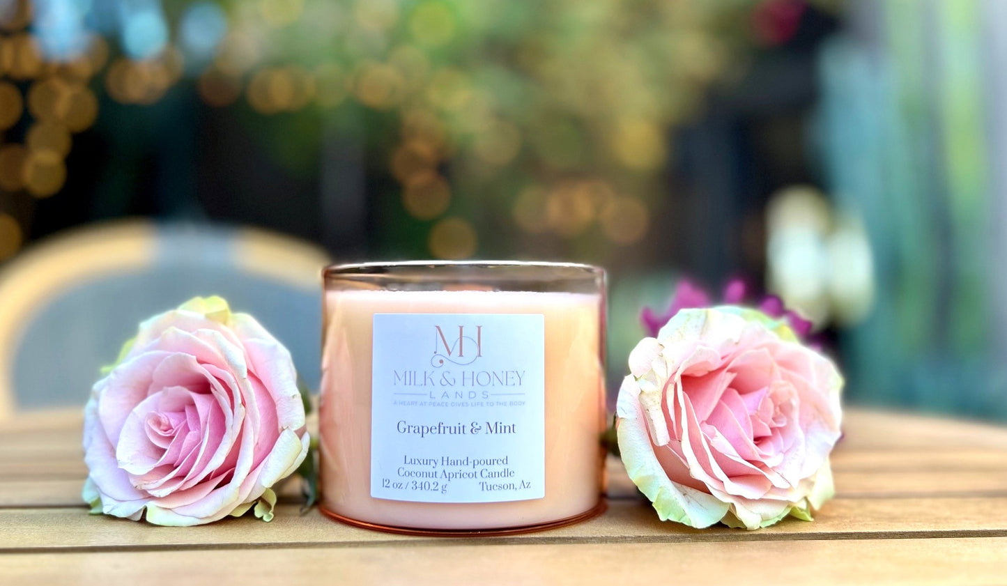 Grapefruit Mint Wood-Wick Candle 12oz | Energizing Citrus Scent