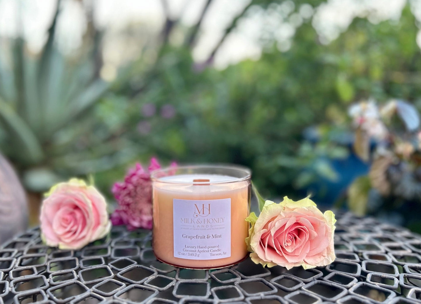 Grapefruit Mint Wood-Wick Candle 12oz | Energizing Citrus Scent