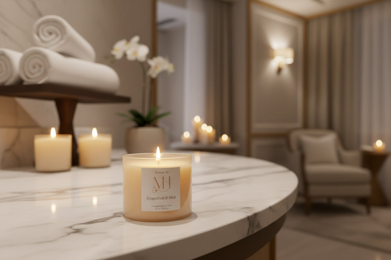 Grapefruit & Mint | Invigorating Aromatherapy | 12 oz Wood-Wick Candle
