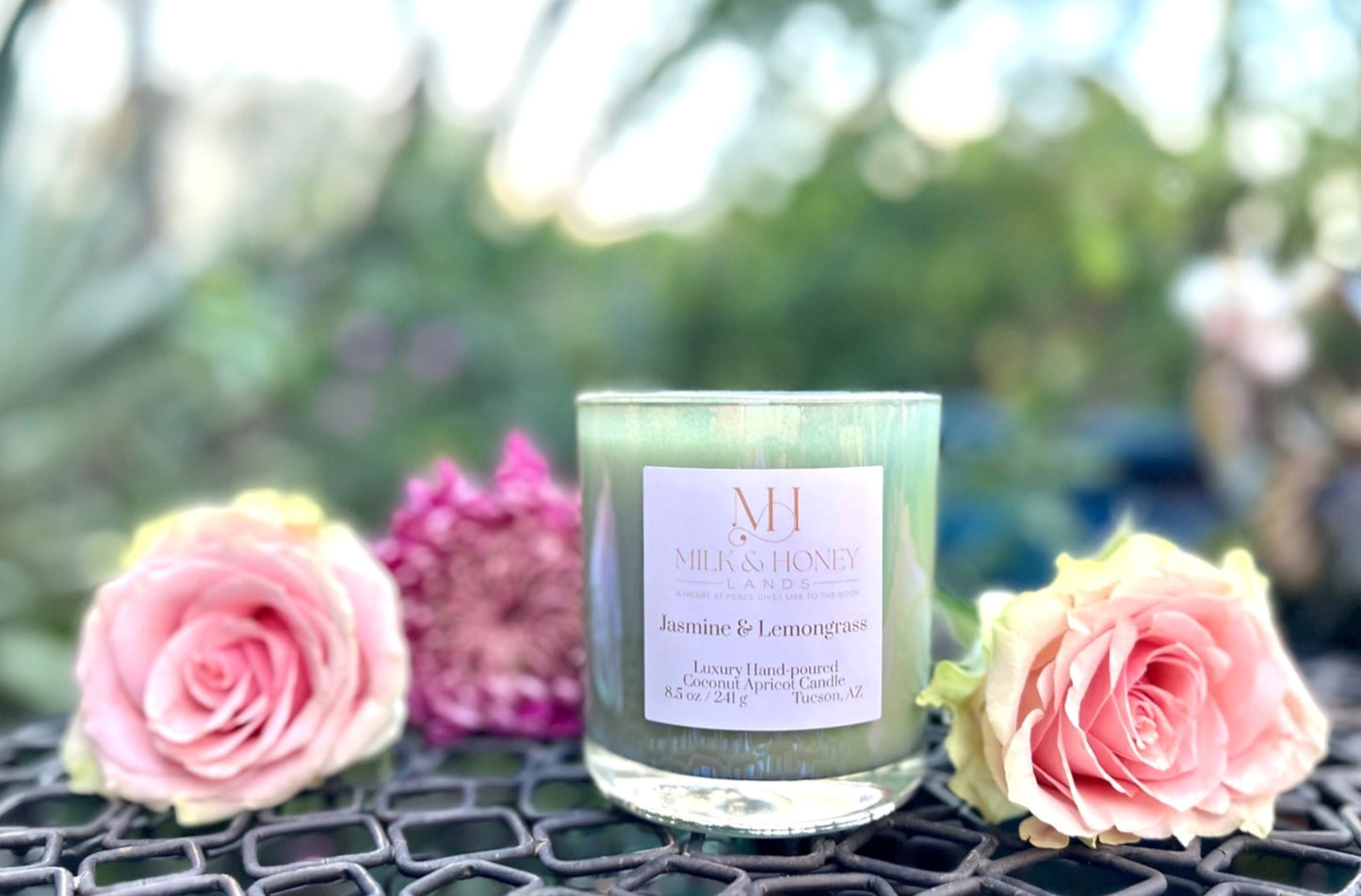 Jasmine Lemongrass Candle 8oz | Natural Spa Aromatherapy