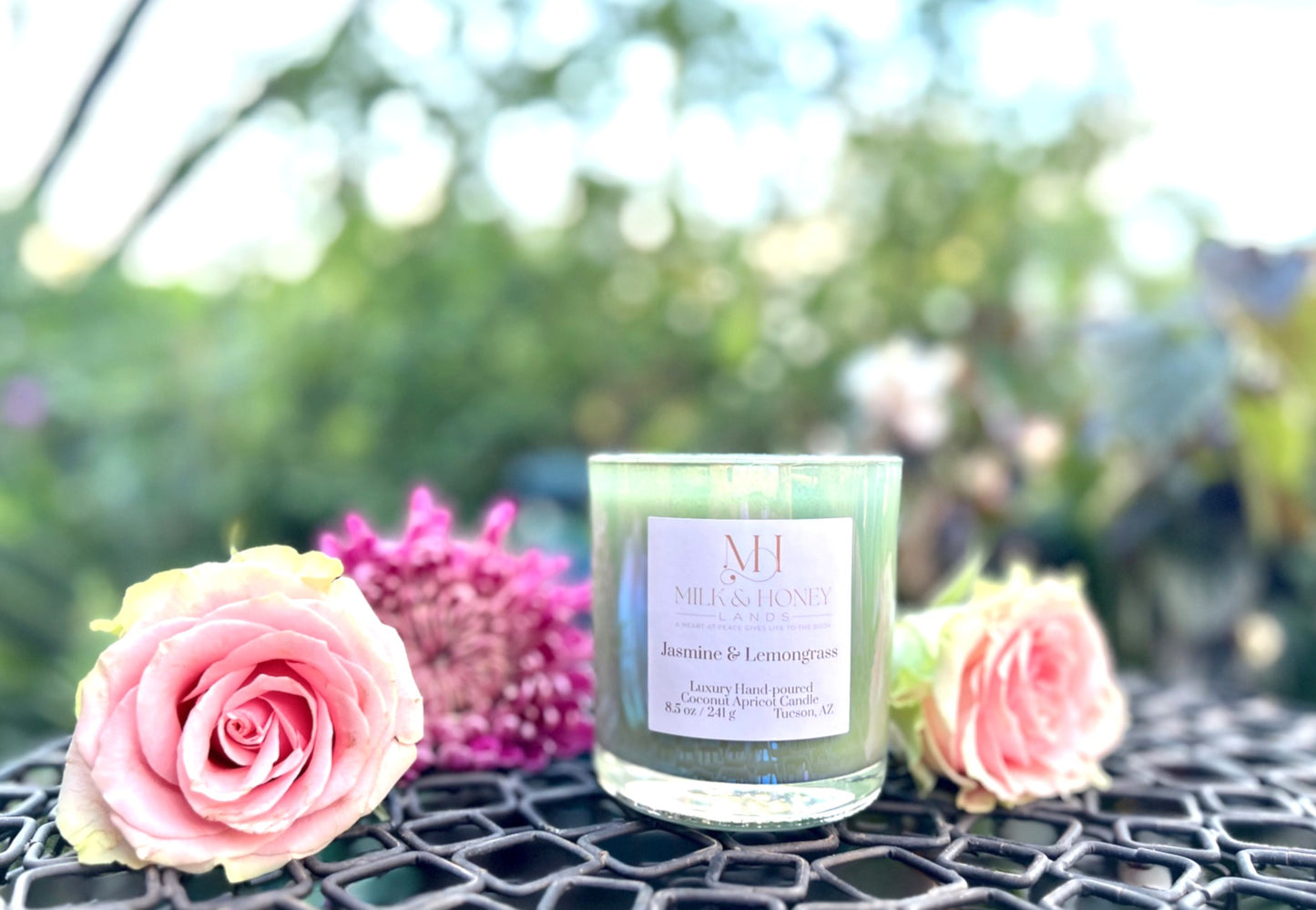 Jasmine Lemongrass Candle 8oz | Natural Spa Aromatherapy