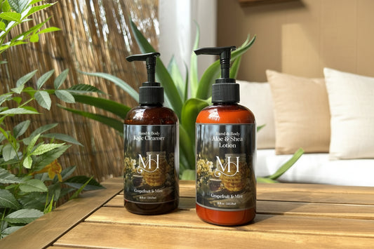 Kojic Hand & Body Cleanser & Aloe & Shea Hand & Body Lotion | Plant-Based Set | Scent: Grapefruit & Mint