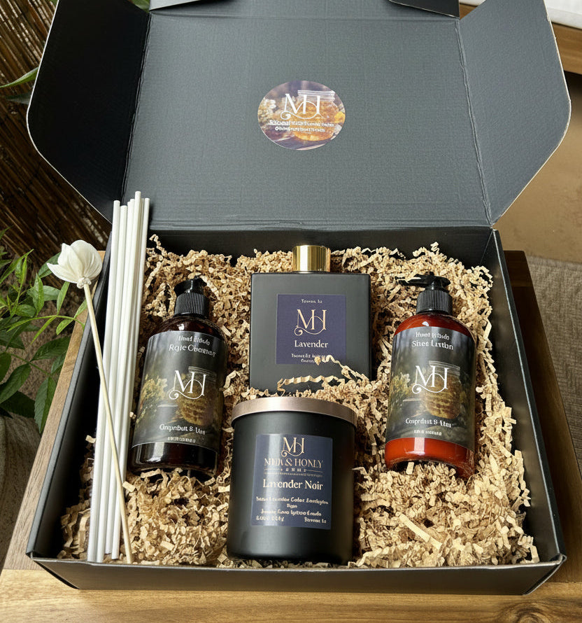 Noir Lux Box | Luxury Gift Set | Candle + Diffuser + Body Care + Free Mini Grapefruit