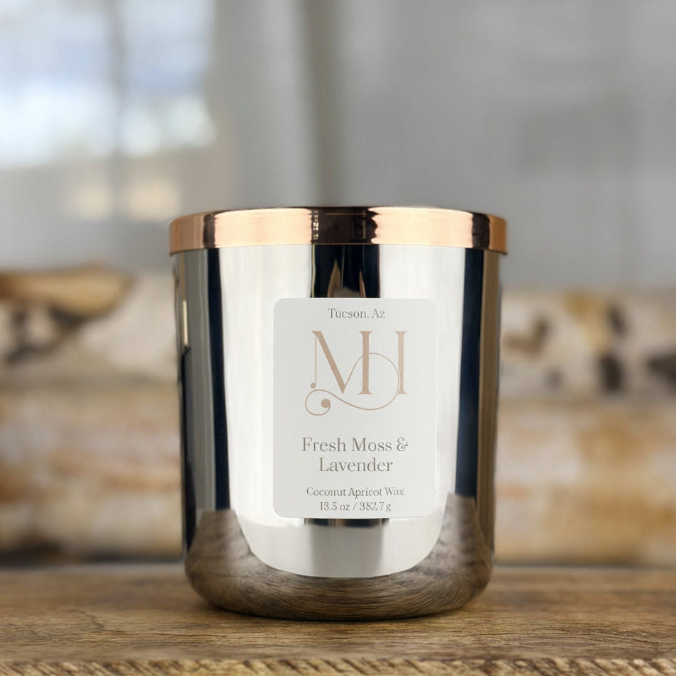 Fresh Moss & Lavender Luxury Candle | Premium Fragrance | 13.5oz Wood-Wick
