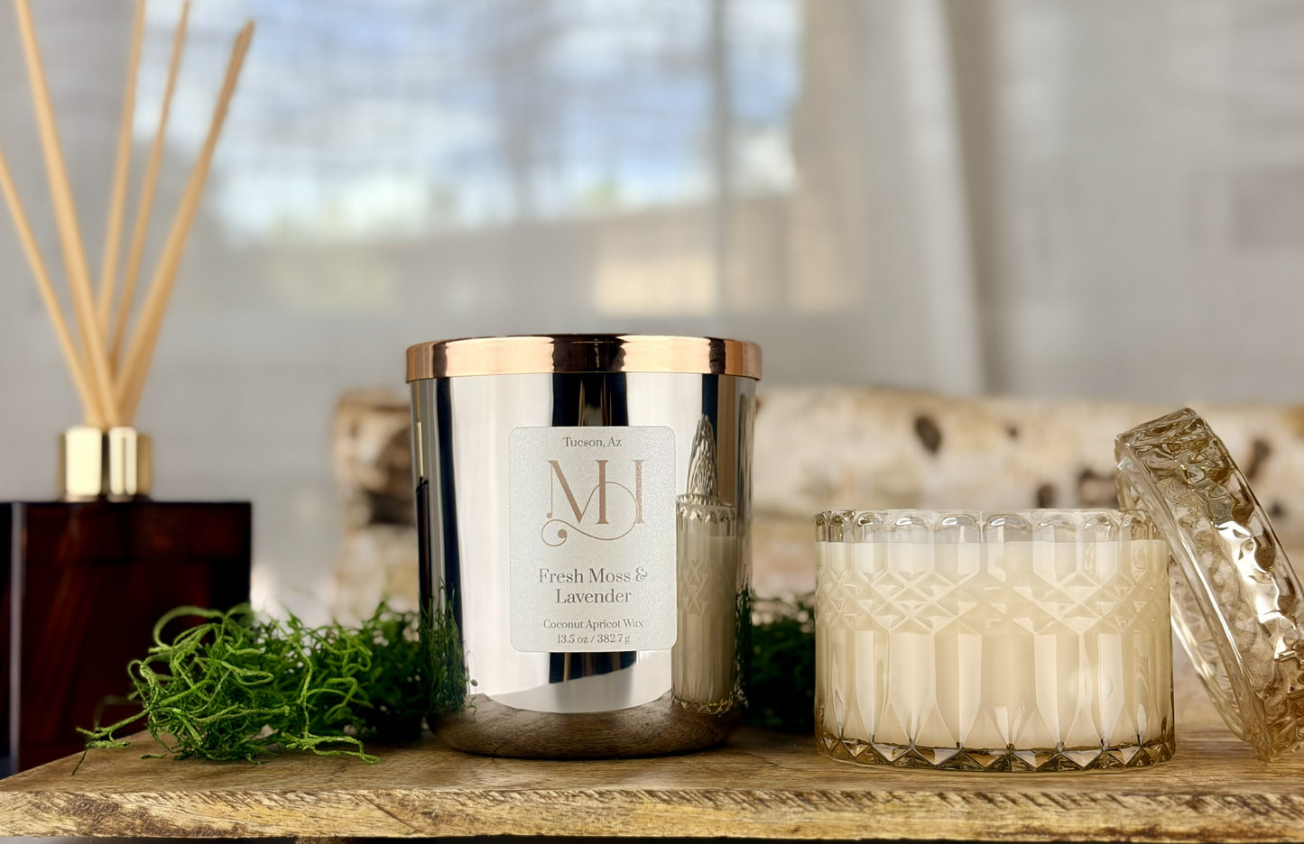 Oakmoss & Amber Luxury Candle | Vintage Glass Vessel | 7oz