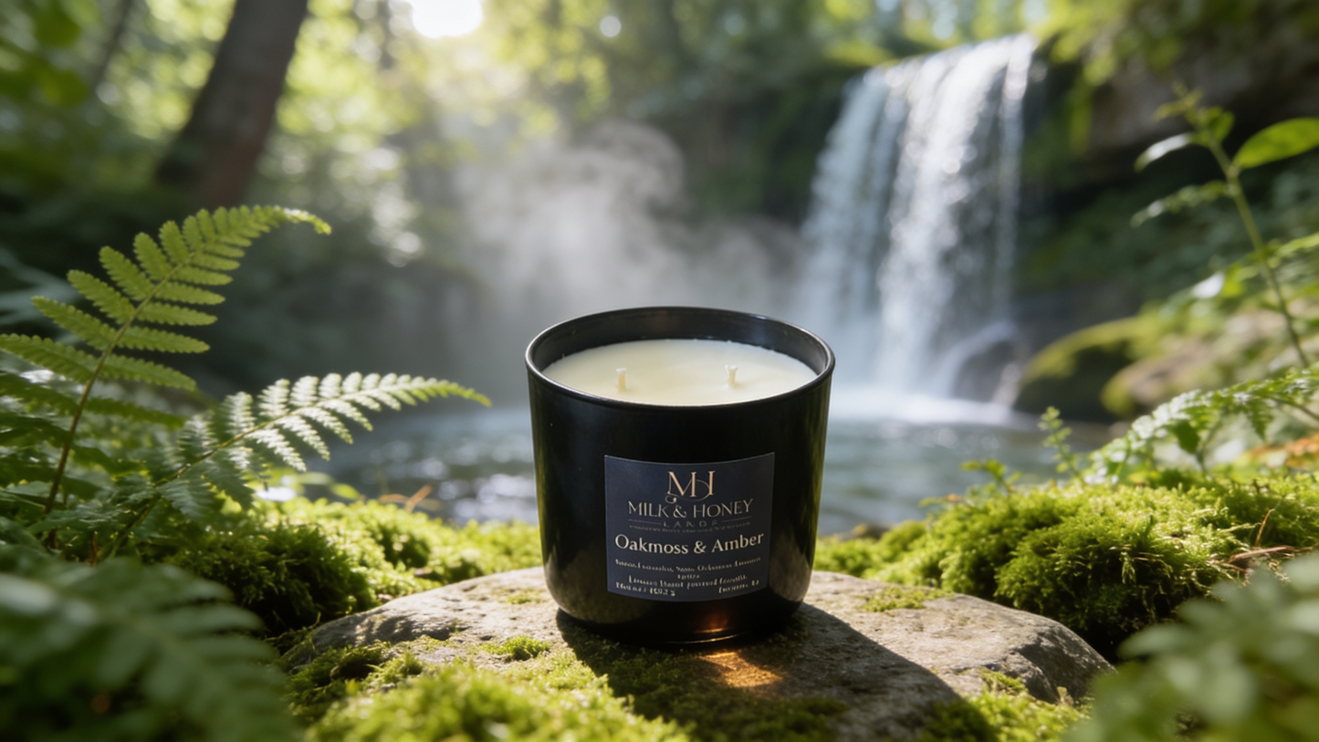 Oakmoss & Amber | Grounding Aromatherapy | 16.5 oz Double-Wick Candle