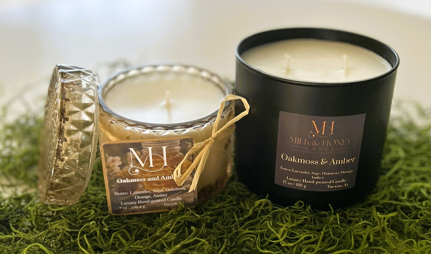 Oakmoss & Amber Luxury Multi-wick Candle
