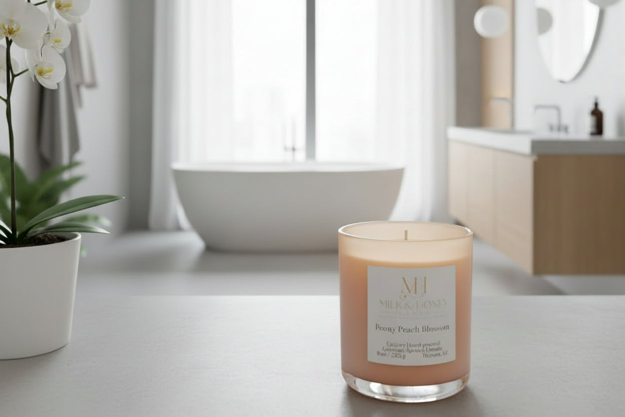 Peony Peach Blossom | Uplifting Aromatherapy | 8 oz Luxury Candle