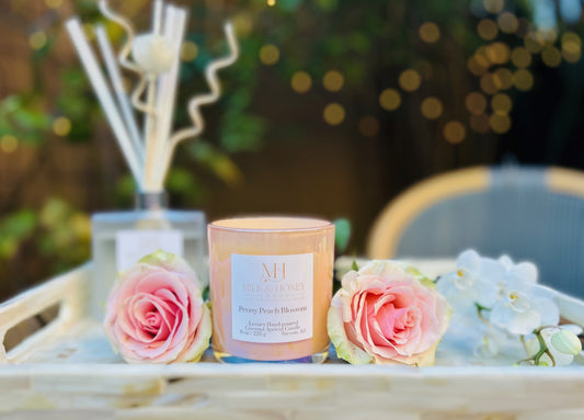 Peony Peach Blossom Candle 8oz | Premium Coconut Apricot Wax