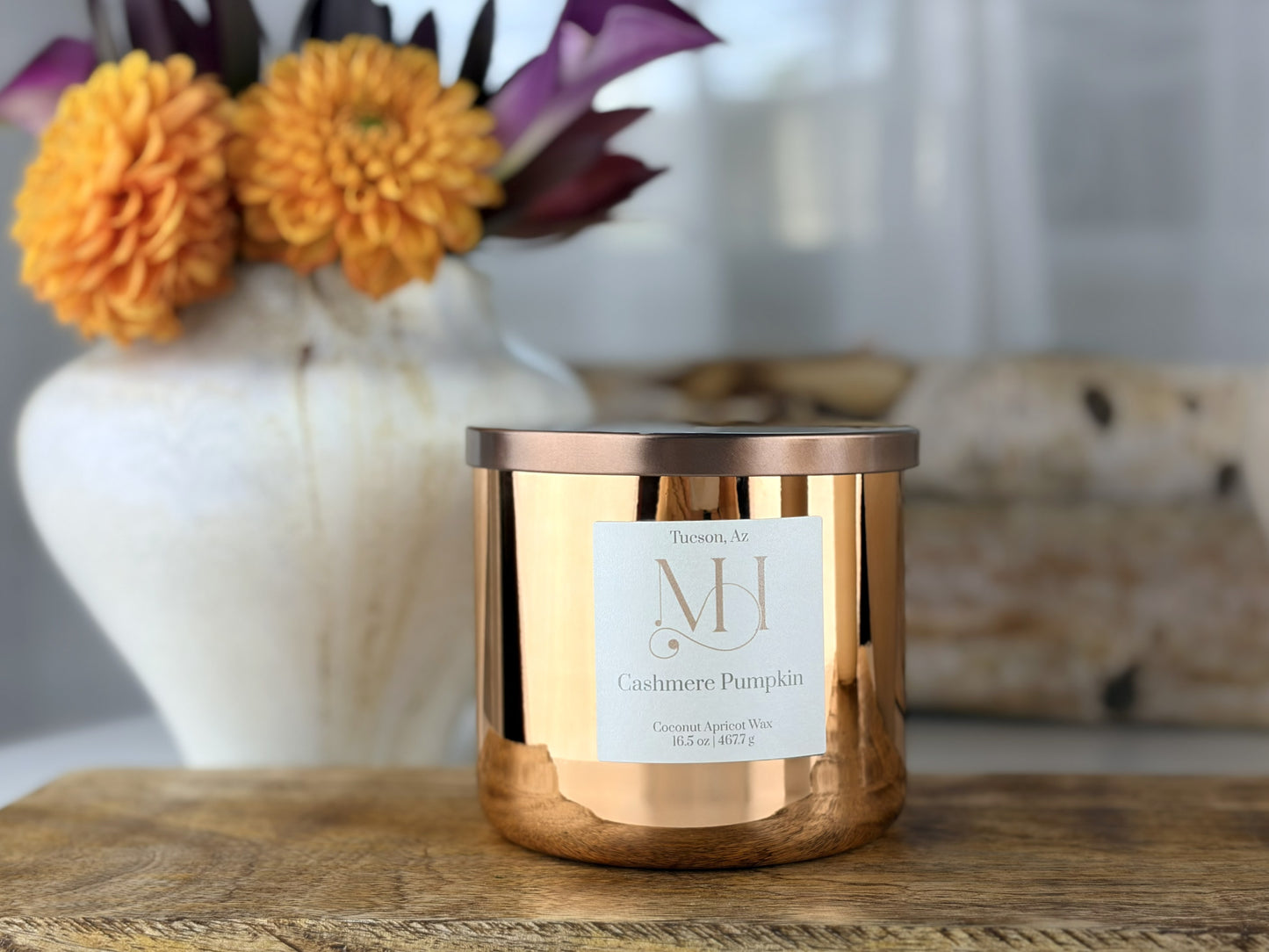 Cashmere Pumpkin Luxury Candle | Copper Vessel | 16.5oz Triple-Wick
