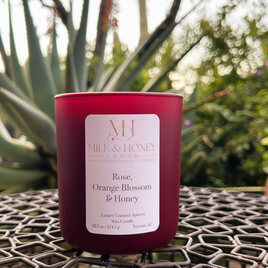 Rose, Orange Blossom & Honey | Romantic Aromatherapy | 13.5 oz Double-Wick Candle