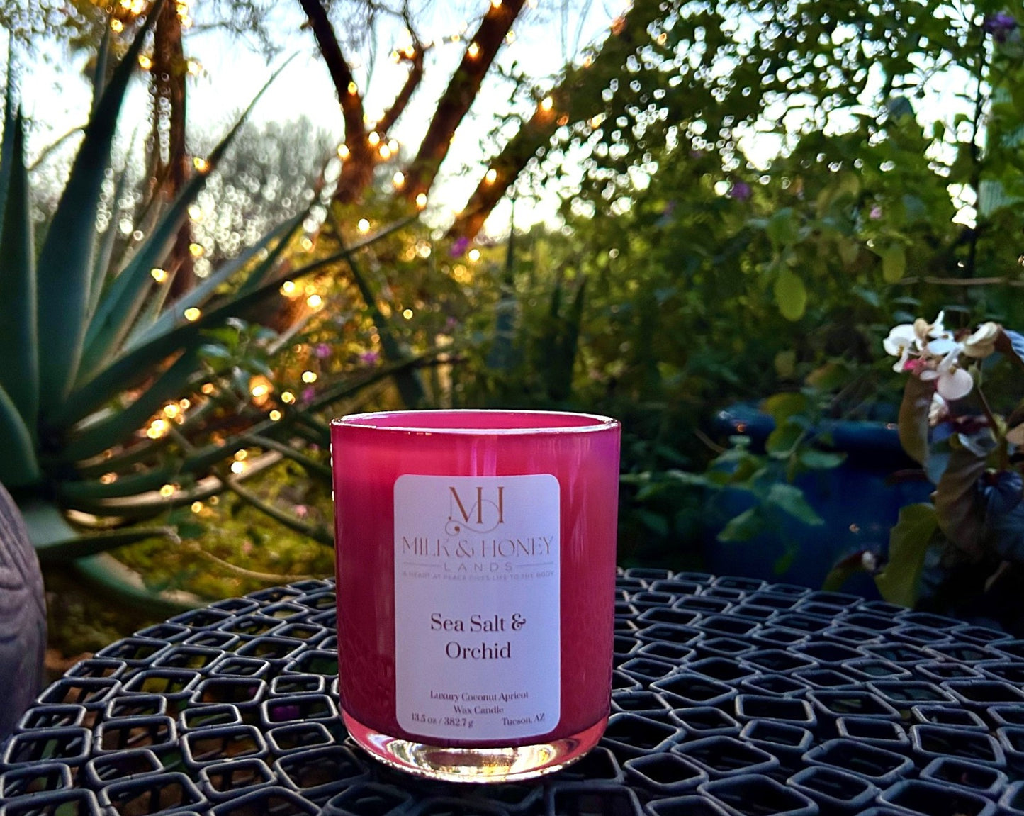 Sea Salt Orchid Wood-Wick Candle 13.5oz | Spa Aromatherapy