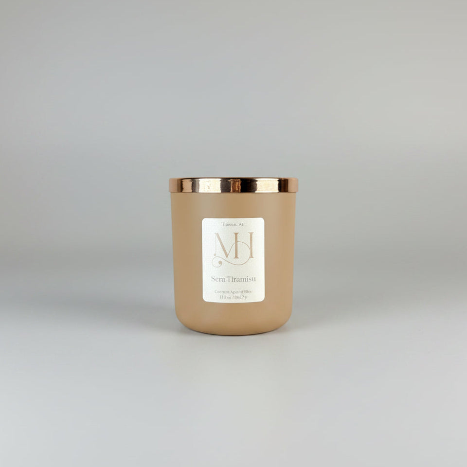 Sera Tiramisu Luxury Candle | Matte Mocha Vessel | 13.5oz Double-Wick
