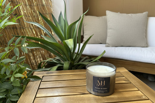 Vetiver & Violet | Calming Aromatherapy | 12 oz Double-Wick Candle