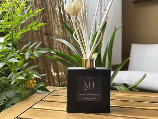 Vetiver & Violet All-Natural Reed Diffuser | Relaxing Aromatherapy