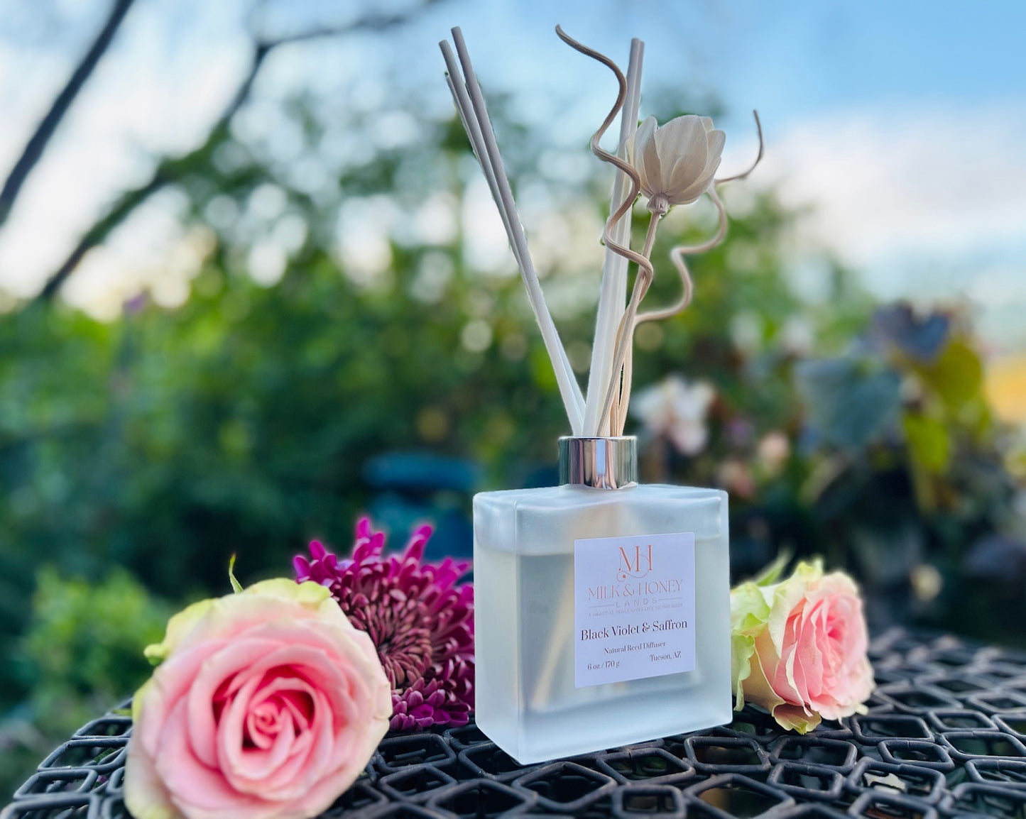 Black Violet & Vetiver All-natural Reed Diffuser